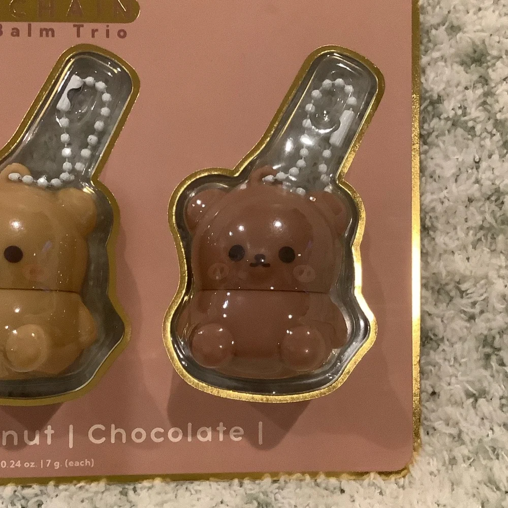 Beary Cute Flavored Lip Balm Trio Bear Keychains Set NWT 3x .24 oz - Picture 4 of 16